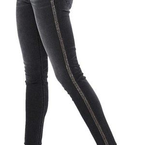 Scotch & Soda Amsterdam Blauw La Bohemienne Mid Rise Skinny Side Sparkle…